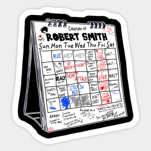 The Friday I'm In Love Calendar of Robert Smith Sticker